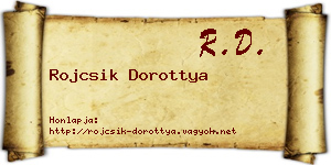 Rojcsik Dorottya névjegykártya